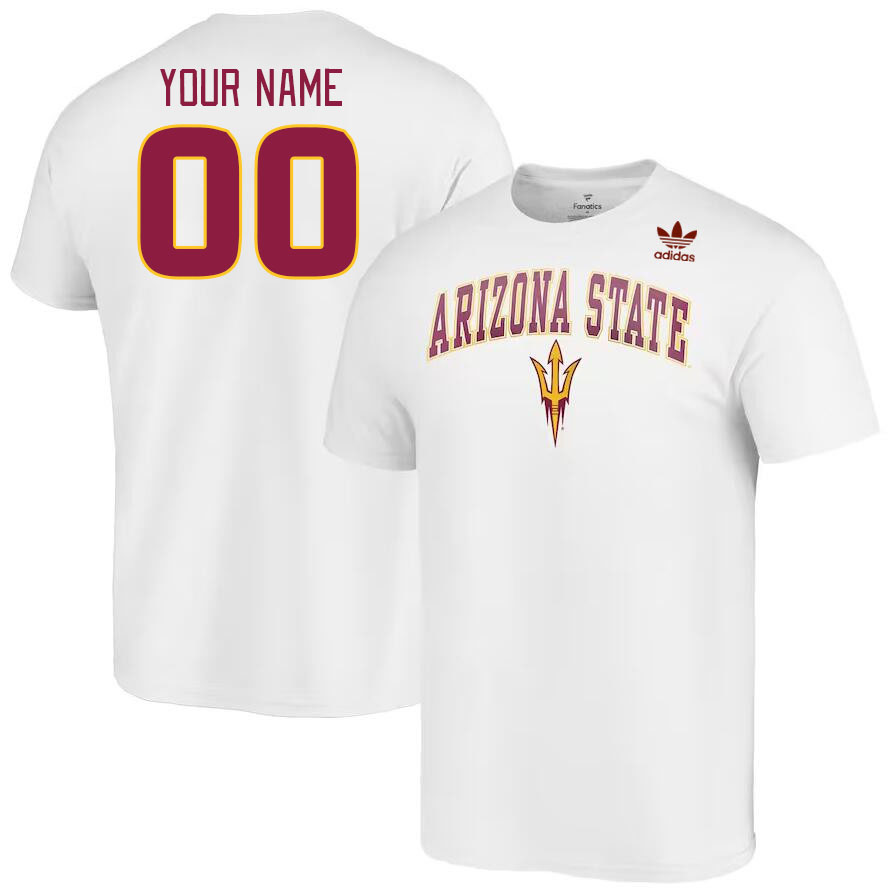 Custom Arizona State Sun Devils Name And Number Tshirt-White - Click Image to Close